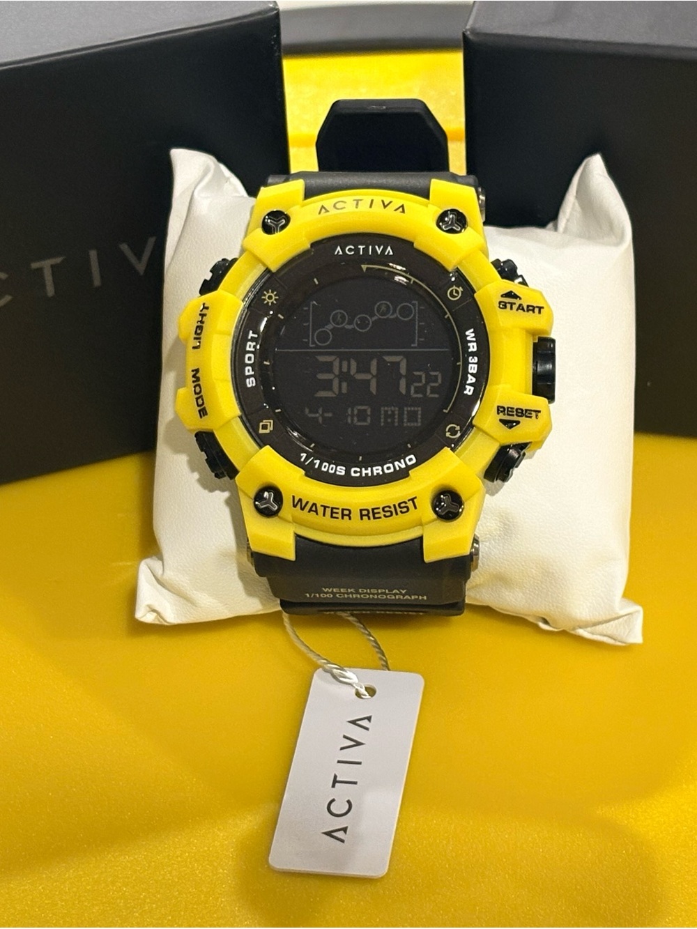 Activa Yellow Digital Sport Watch - Water Resistant